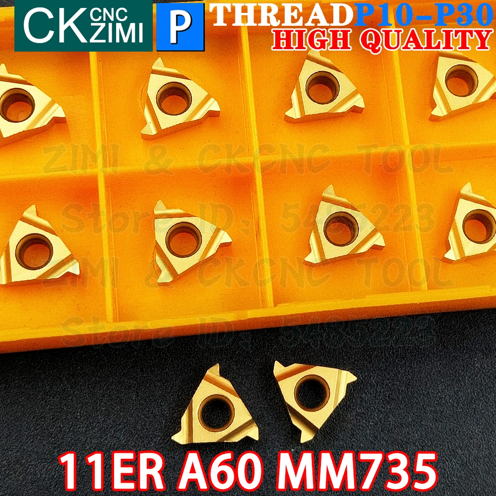 11ER A60 MM735 0.5-1.5 insertos de carburo Izquierda derecha Insertos roscados de rosca externa interna Herramientas RT11.01W G60P MMT11ER AG60 A60 Herramientas de torneado de torno de metal CNC