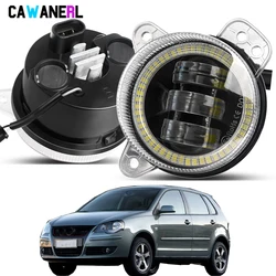 Phare antibrouillard Angel Eye LED pour voiture, feu de jour DRL, 30W, 6000lm, Volkswagen VW Polo MK4, 9N3, 2005, 2006, 2007, 2008, 2009, 2 pièces