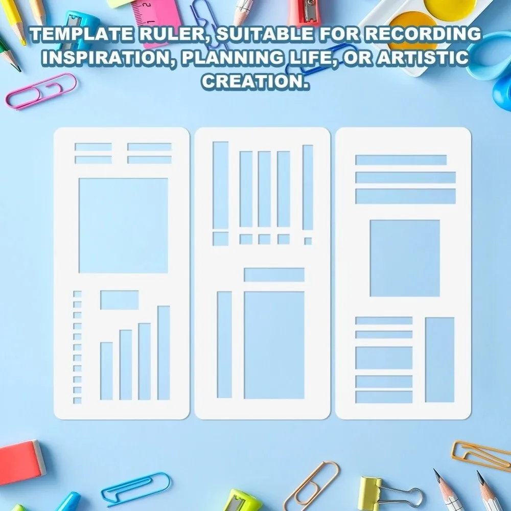 3 قطعة تصميم شبكة نقطة اليدوية قالب سجل مرن DIY بها بنفسك سجل القصاصات مجلة مستطيل الإستنسل صياغة أدوات الاستنسل حاكم مجموعة