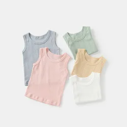 Summer Toddler Sleeveless T-Shirt 0-3 Years Old Baby Tank Top Breathable Cotton Vest