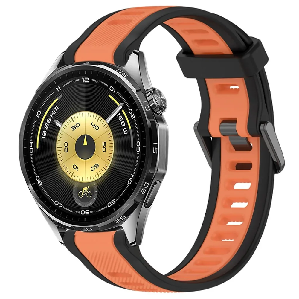 22/20/18 مللي متر سيليكون حزام لساعة هواوي GT6/GT5/GT4 46 مللي متر 41 مللي متر GT6Pro 46 مللي متر نغمتين تنفس الفرقة سامسونج ساعة 7 6 5 4 حزام