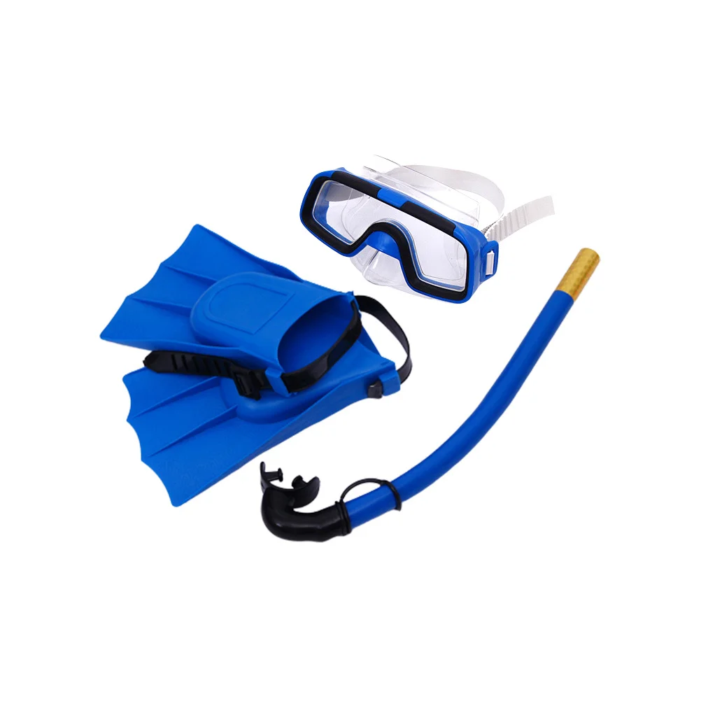 

1Set Snorkeling Equipment Set for Goggles Mask with Snorkel and Fins Smooth Airflow Design Wide View Lens Non-Slip