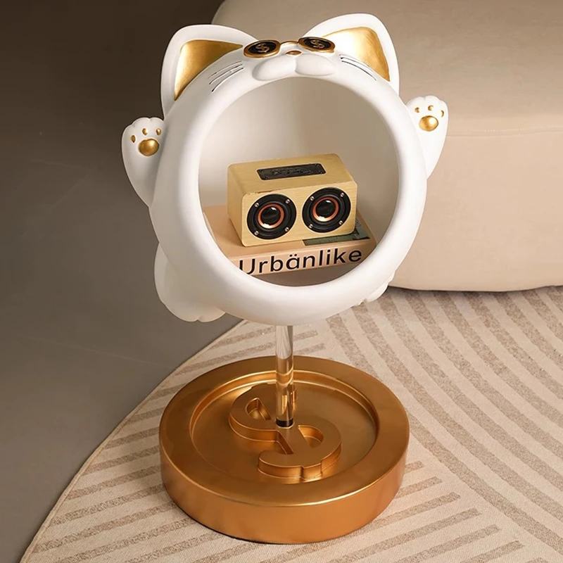 Home Decor Sculptures & Figurines Decoration Accessories Big Mouth Fortune Cat Floor Storage Ornaments Living Room Resin Statues view 2