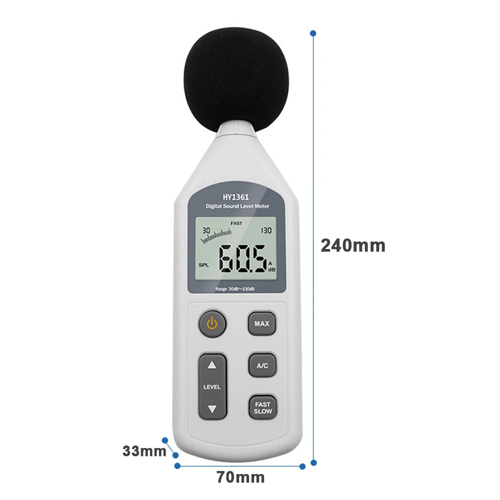 NOYAFA HY1361 Digital Sound Level Meter Measurement 30-130dB Noise Meter Data Hold Sound Meter for Classroom Office Factory