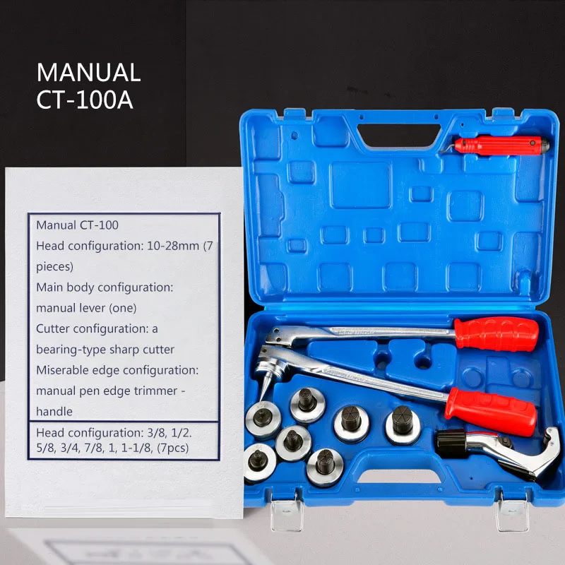 CT-100A Copper Pipe Expander Air Conditioning Refrigeration Maintenance Manual Copper Tube Expansion Valve 10-28mm