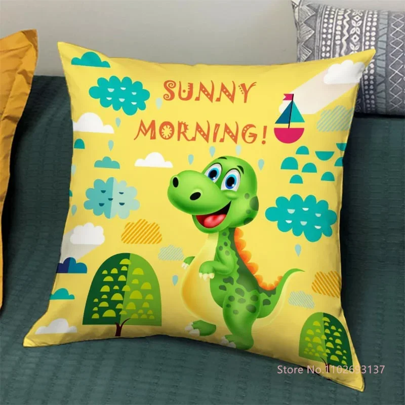 Cartoon Dinosaur Child Pillowcase Funny Abstract Home Sofa Office Decoration Cushion Pillow Cushion Cover Wholesale