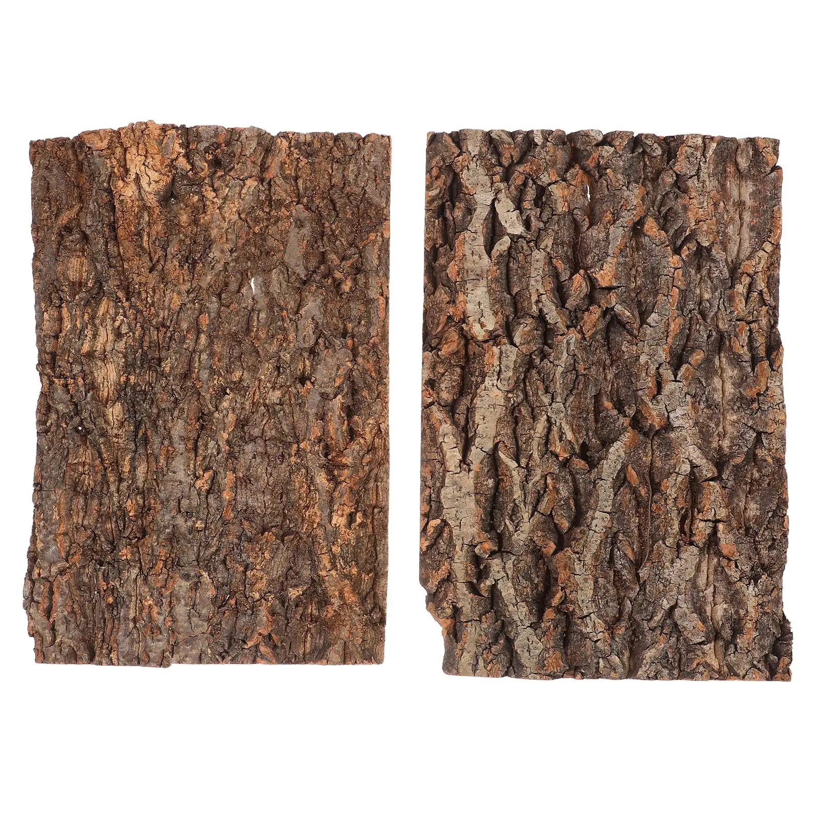 

2 Pcs Climbing Bark 30x20cm Tree Reptile Platform Decor Pet Lizard Spider Rest Area Turtle Hide Bark