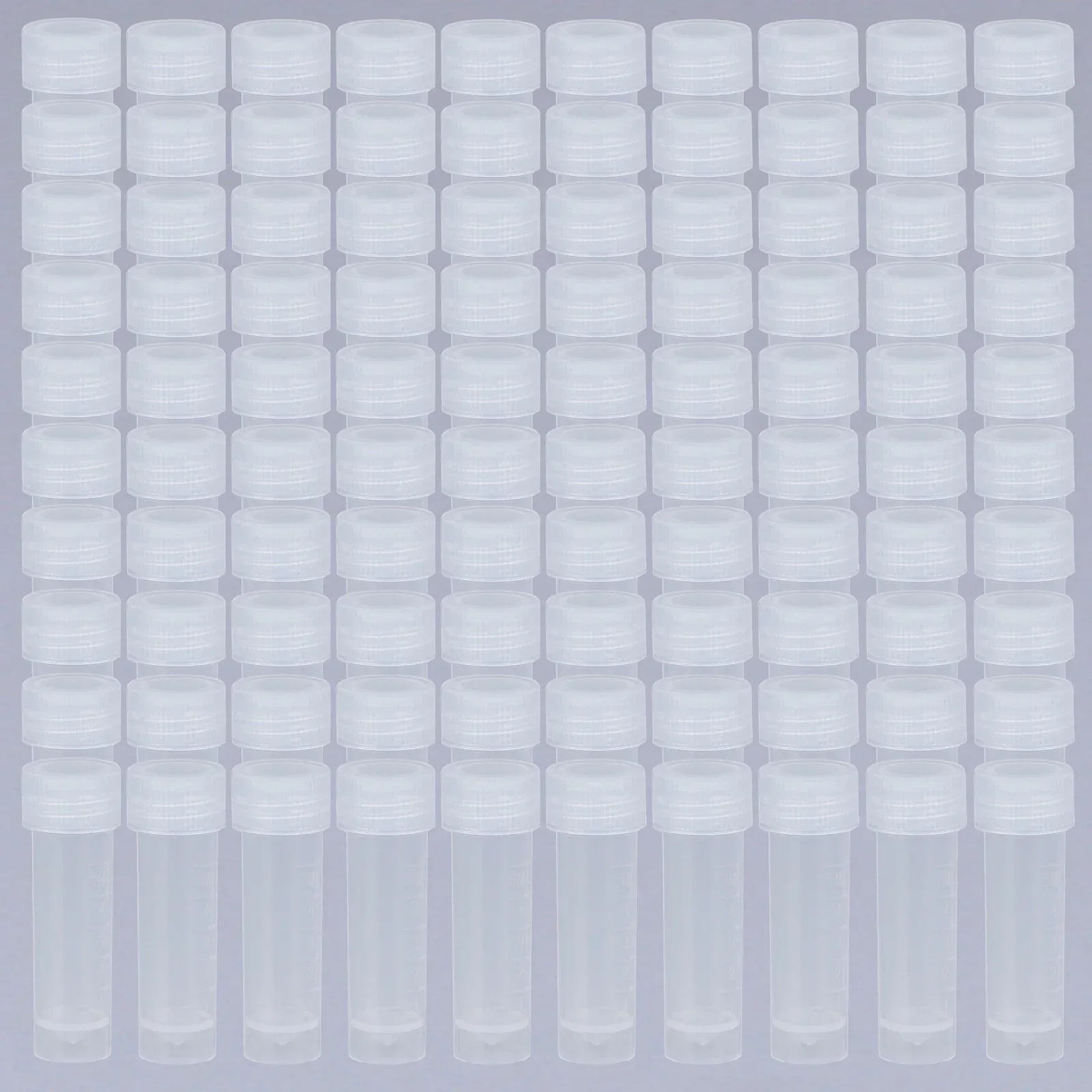 25-100 Stuks Plastic Reageerbuizen Flesjes Monster Container Poeder Ambachtelijke Schroefdop Flessen voor Kantoor School Chemie levert 1-10 ml