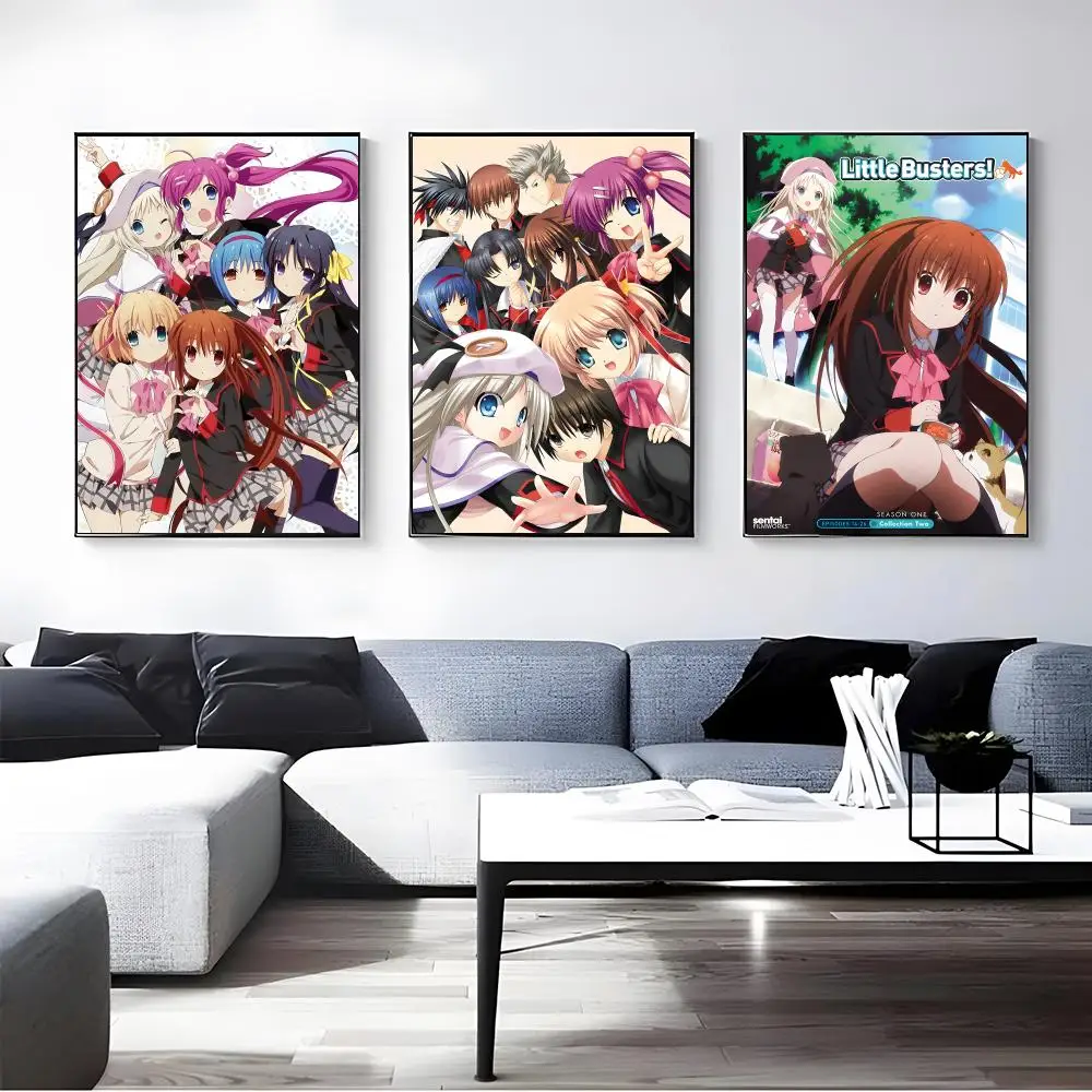Anime L-Little B-Busters! Poster Self-adhesive Art Waterproof Paper Sticker Coffee House Bar Room Wall Decor