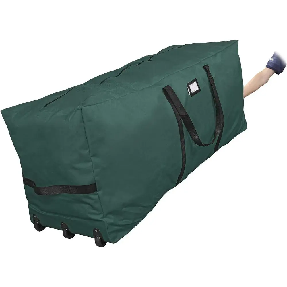 

Extra Large Green Tree Storage Bag for 9ft Disassembled Trees, 28x16x60, with Wheels and Handles
