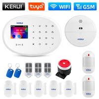 KERUI WIFI GSM Alarm System Kit W202 Home Security Protection Tuya Smart Support Alexa with Motion Detector Door Opening Sensor