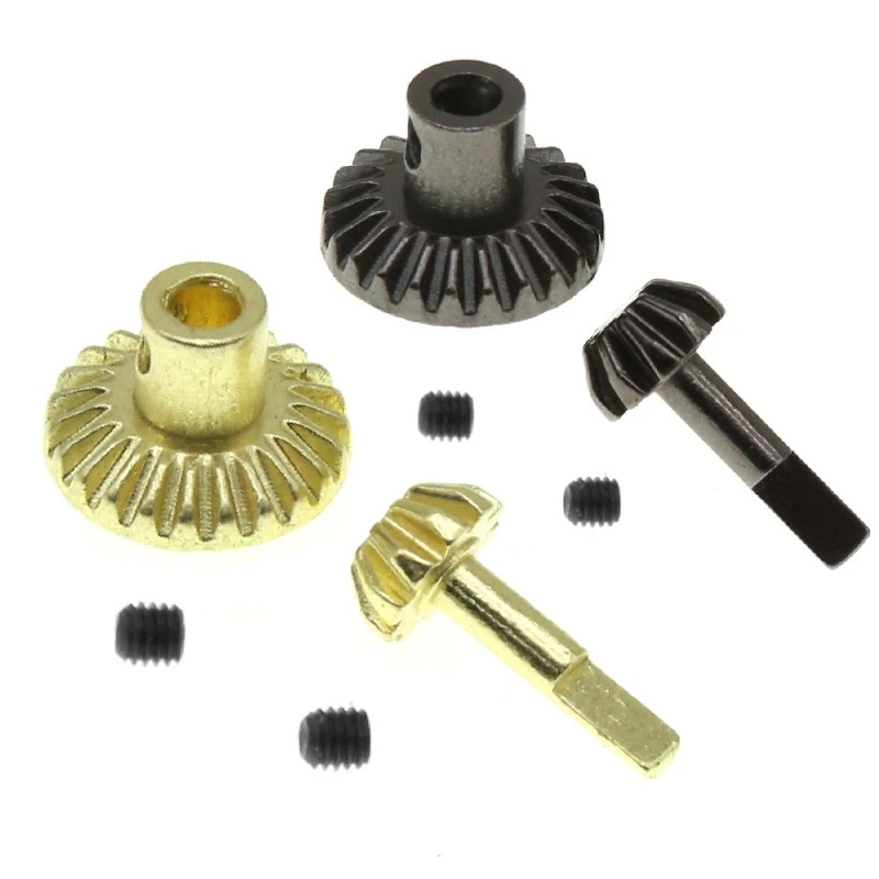 2pcs Wear-resistant Steel 6mm Main Gear+3mm Bevel Gear for WPL C24 D12 RC Model Car Upgrade Accessories