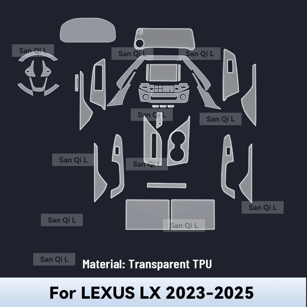 Transparent TPU For LEXUS LX 2023 2024 2025 Car Center Console Media Dashboard Navigation Anti-scratch Protector Interior Film