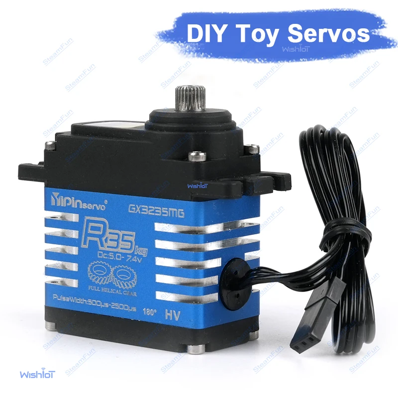 

YP3235SMG 35KG Digital Servo IP68 Waterproof High Torque 8.4V HV 180 270 360 Degree Semi Metal Case 1/8 1/10 RC Car TRX6