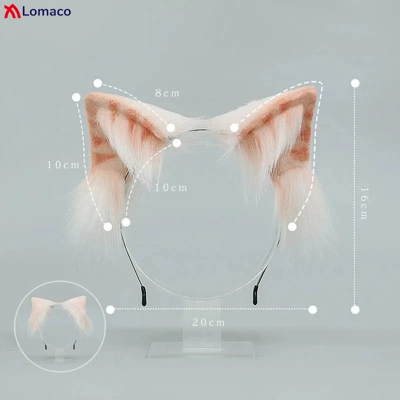 CyTiger Spot Kocie Uszy Futrzany Ogon Damskie Dziewczęce Lolita Zwierzęce Uszy Opaski do Włosów Pluszowy Ogon Akcesoria do Kostiumów Cosplay