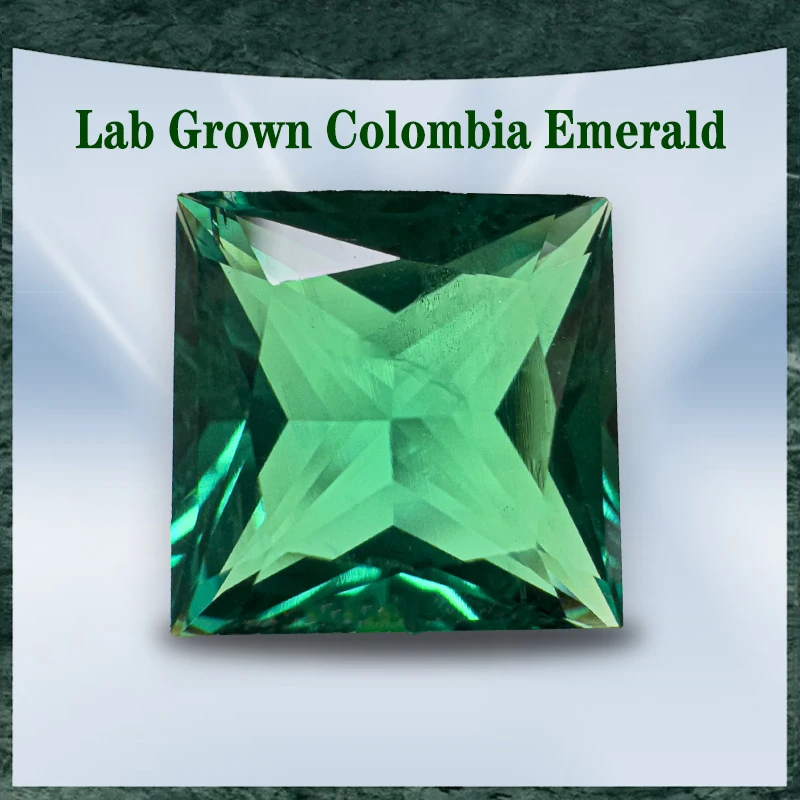 

Top Lab Grown Colombia Emerald Princess Cut Selectable AGL Certificate Hydrothermal Emeralds for Diy Jewelry Making Materials