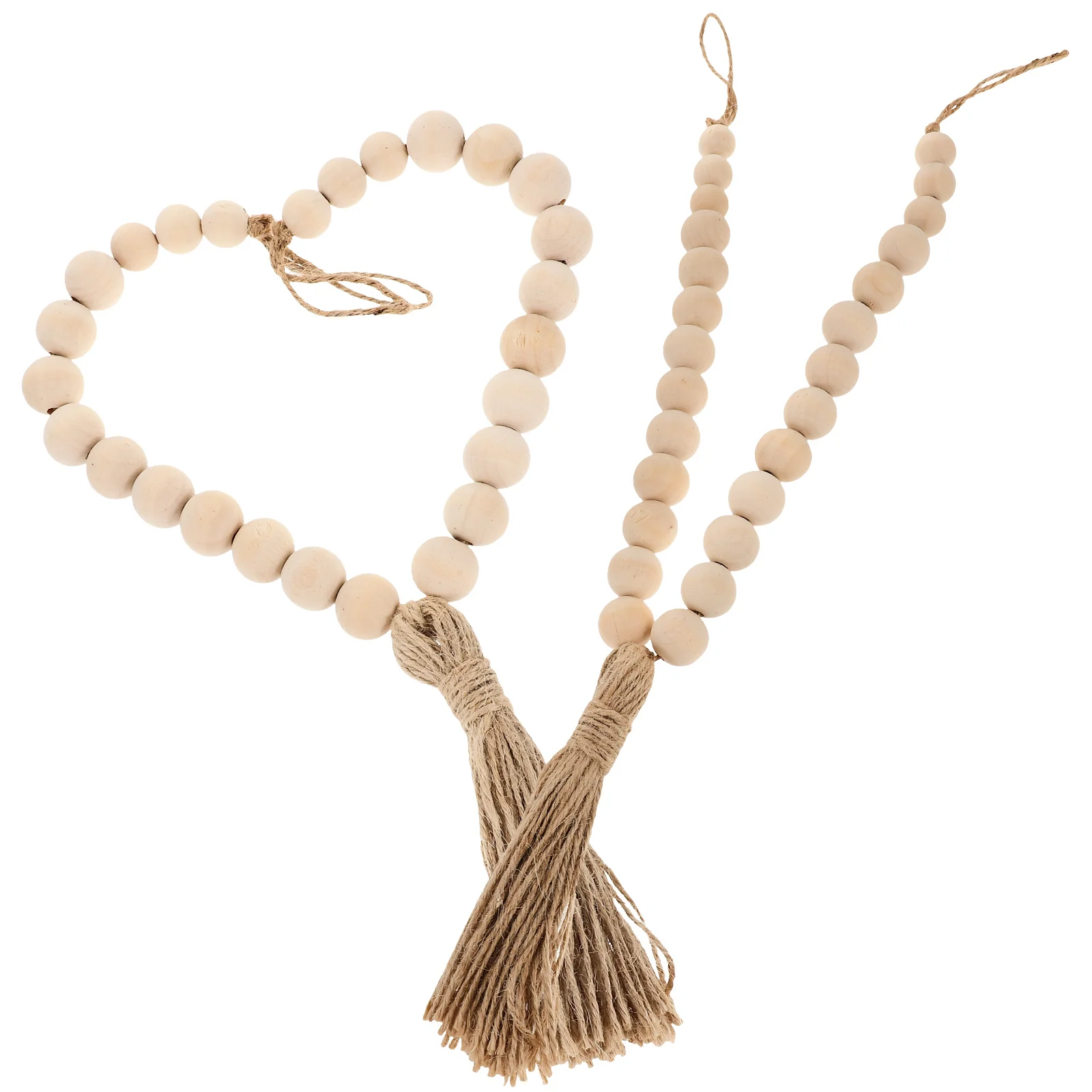 

2 pcs Curtain Tiebacks Natural Twine Ropes Farmhouse Bead Back Decorative Curtains Support Hand Knitting Tassel Drapery