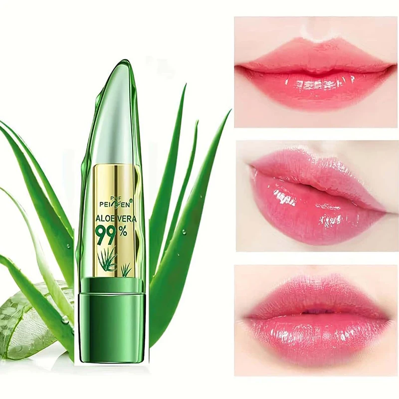 99% Natural Aloe Vera Lipstick Long Lasting Moisturizing Waterproof Lip Gloss Color Changing Jelly Lip Ink Korean Care Cosmetic