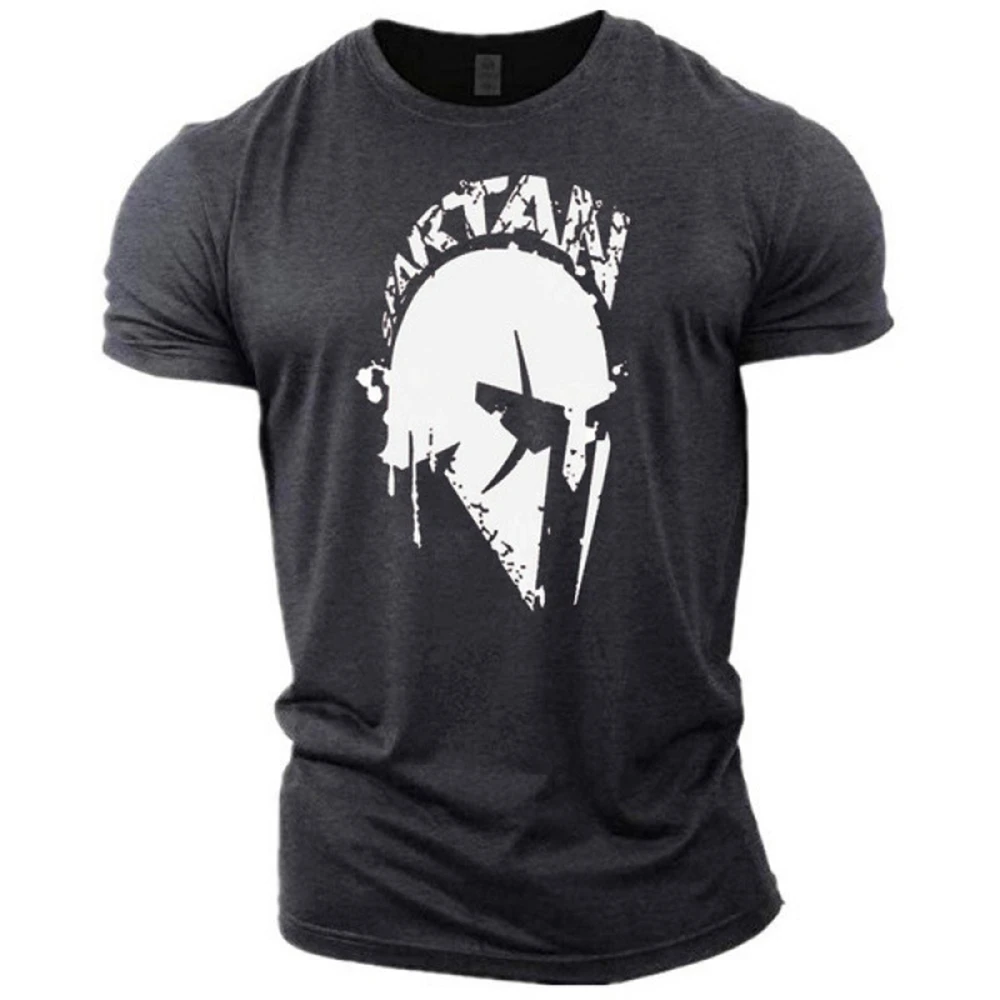 Vintage Men\'s T Shirt Spartan Print 3D T-Shirts Summer Short Sleeve Tops Personality Streetwear Oversized Tee Shirt Men Clothes