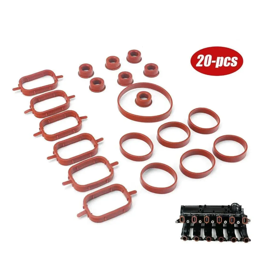 20pPCS Intake Inlet Manifold Gaskets Fits for Bmw M47 M57 E46 E53 E60 E63 E65 E87 E90 E91 Car Accessories