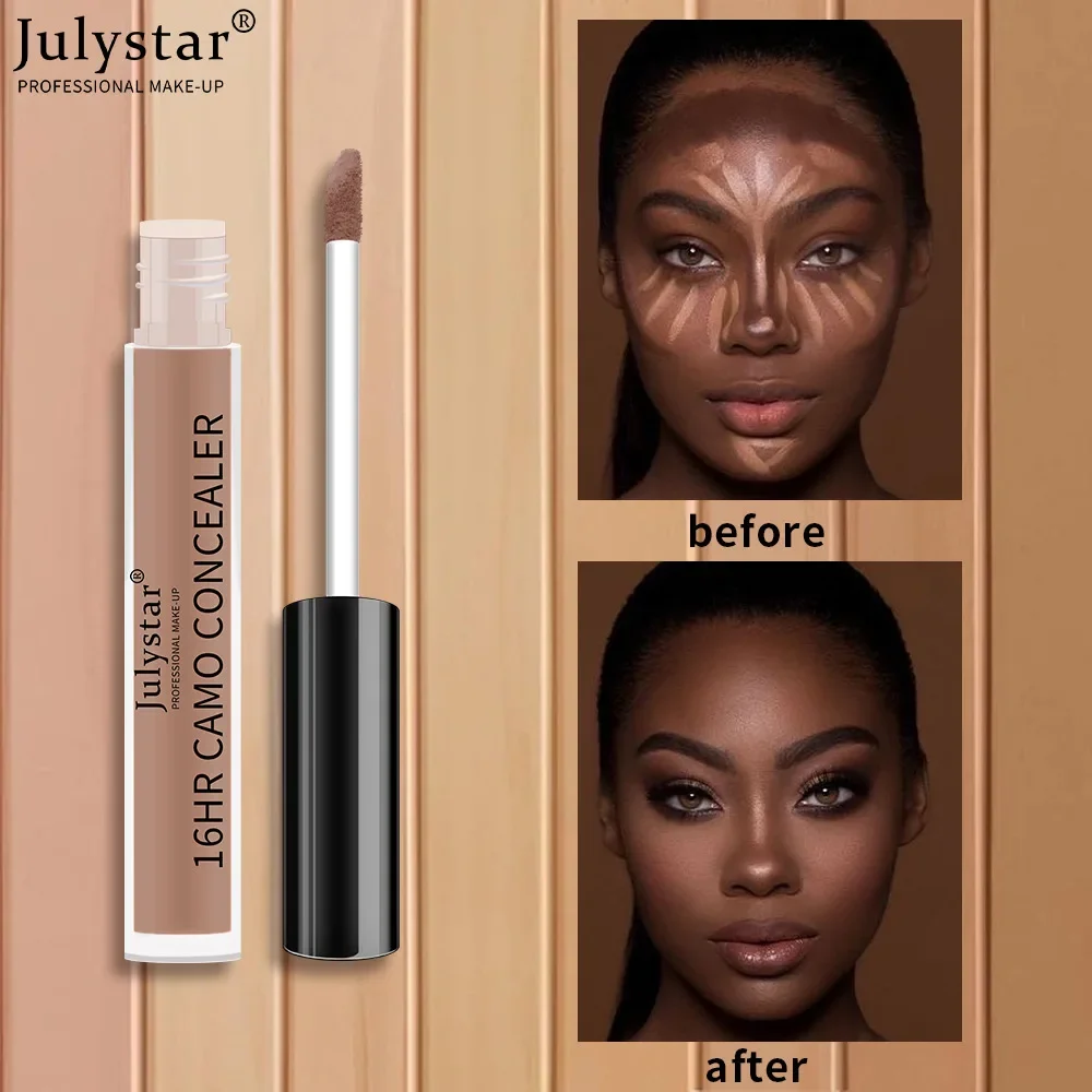 Julystar Nieuwe 6 Kleuren Vloeibare Concealer Natuurlijke Blijvende 16 uur Hold Make-Up Hydrateren Waterdicht Gemakkelijk Aan te brengen Professionele Concealer