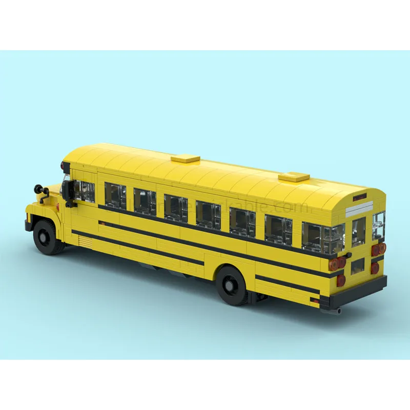 Building Blocks MOC-270371 City Street Traffic School Bus Building Block Model 794 Parts MOC Holiday New Year Christmas Toy Gift