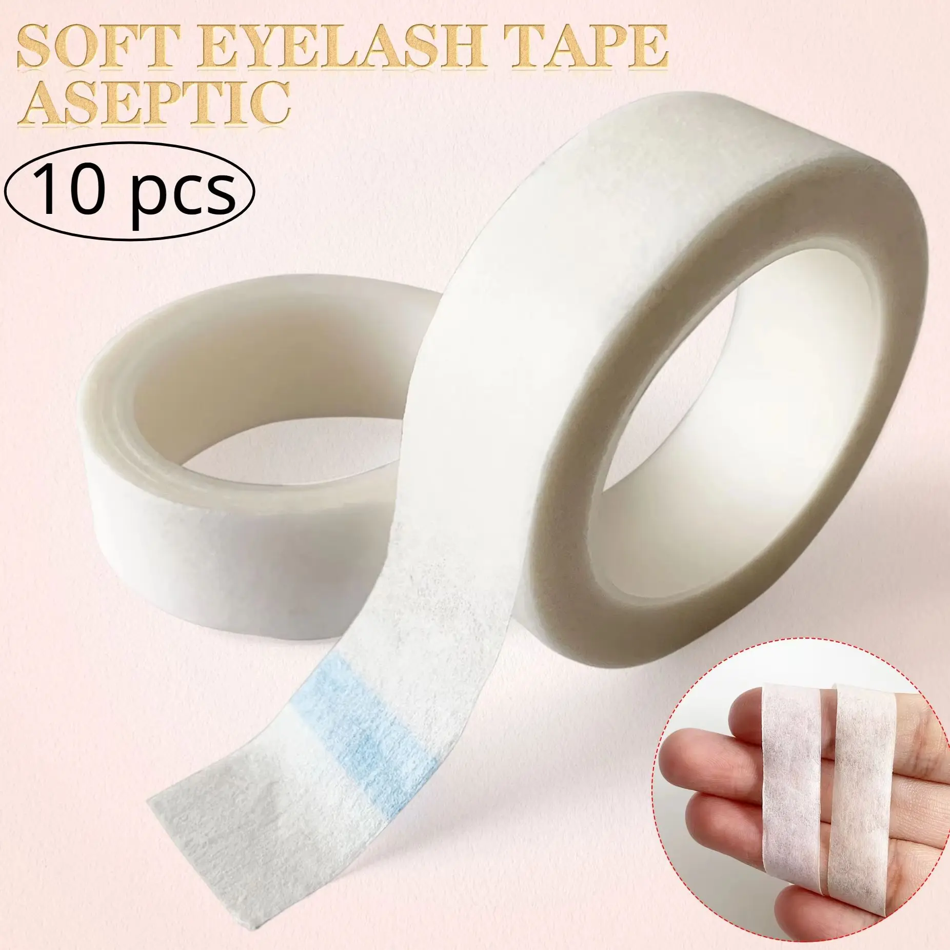 10 Rolls Eyelash Tape Wholesale 4.5M Eyelash Extension Paper Tape Breathable Non-woven Cloth Adhesive Patches Under Eye Pad