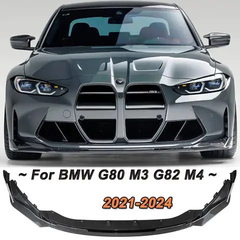 BMW G80 M3 G82 M4 2021-2024 카본 룩 앞 범퍼 립 스플리터 디퓨저 바디 키트 스포일러 가드 프로텍터 액세서리
