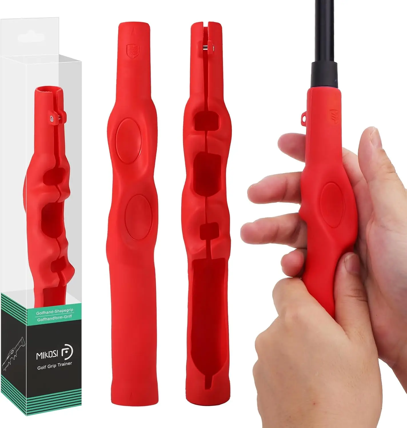 Golf Grip Trainer, Golf Grip Training Aid for Correct Hand Positioning, Removable Swing Grip for right Golfers