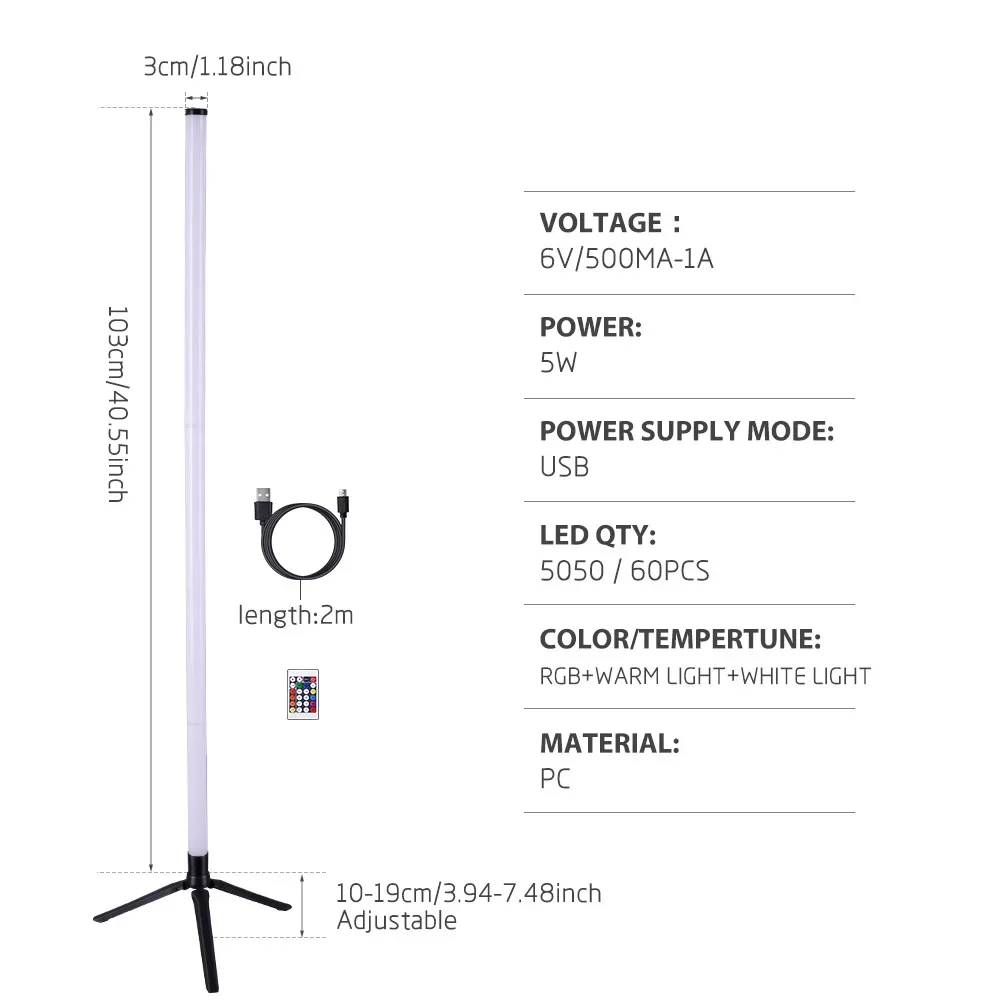 Imagem -06 - Rgb Led Lâmpada de Assoalho com Controle Remoto Inteligente Canto Moderno Lâmpada de Assoalho Luz pé Atmosférica Natal Decoração Iluminação 103cm