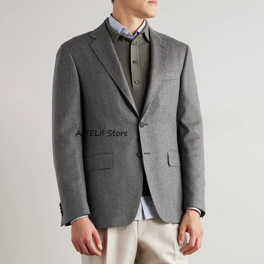 

Business Casual Men's Casual Jackets Suit Jackets for Man Flap Pockets Notch Lapel Wool Fabric Two Buttons Fashion Suits Blazer