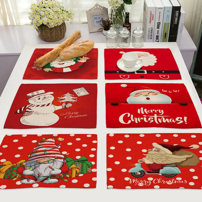 2023 Christmas Placemats Ornament Christmas Decorations for Home Christmas Tableware Mats Decor Noel Xmas Gifts New Year 2023