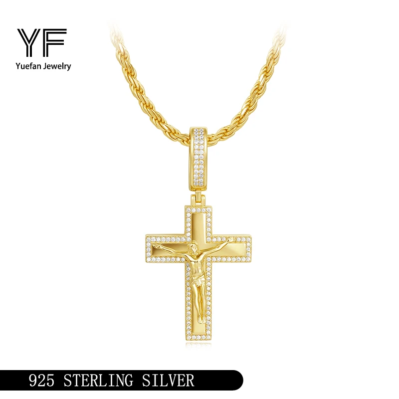 

Cross Pendant Silver Necklace Silver 925 Moissanite High Quality 2025 Trend Necklaces Hip-hop Style Jewelry Necklaces for Women