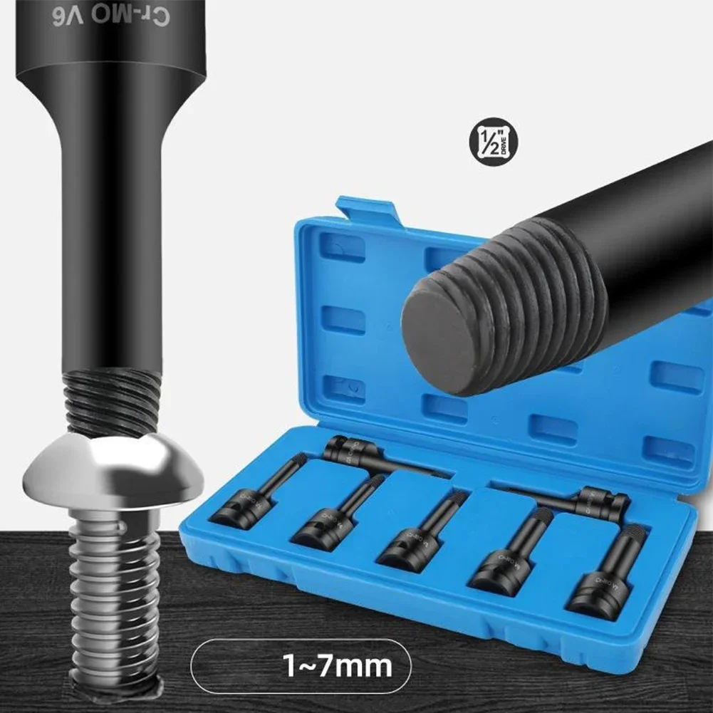 破損したボルト抽出器,破損したネジ取り外しビットセット,炭素鋼,1mm, 2mm, 3mm, 4mm, 5mm, 6mm, 7個