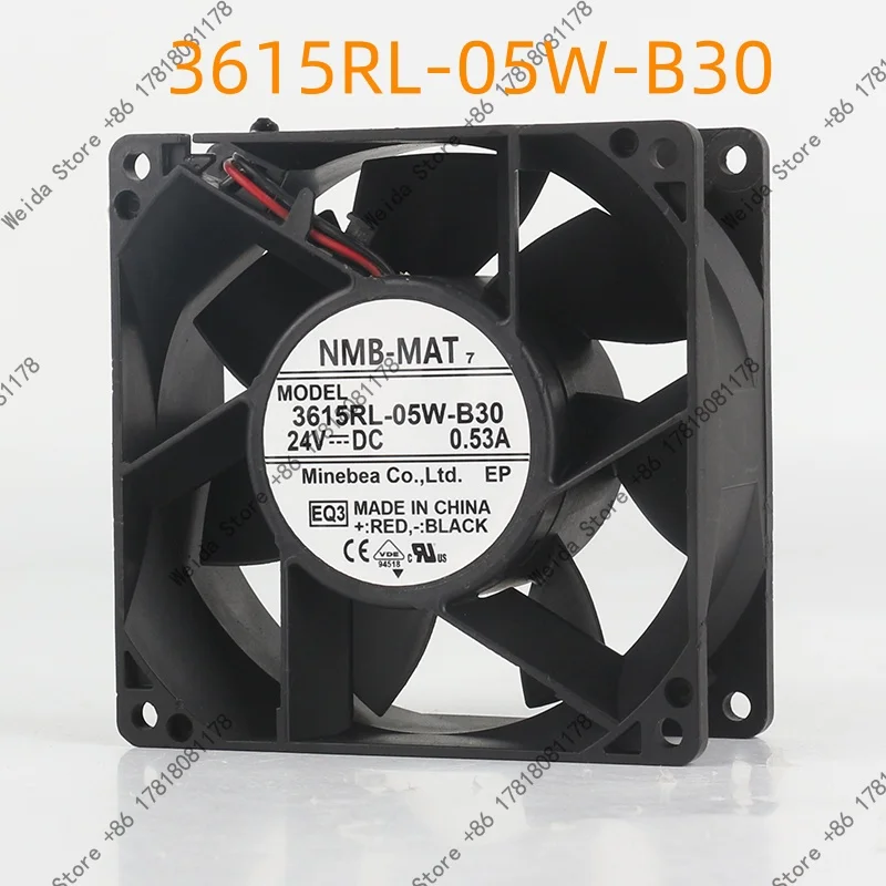 Original NMB-MAT 3615RL-05W-B30 5V 12V 48V DC 24V 0.53A variable frequency device cooling fan
