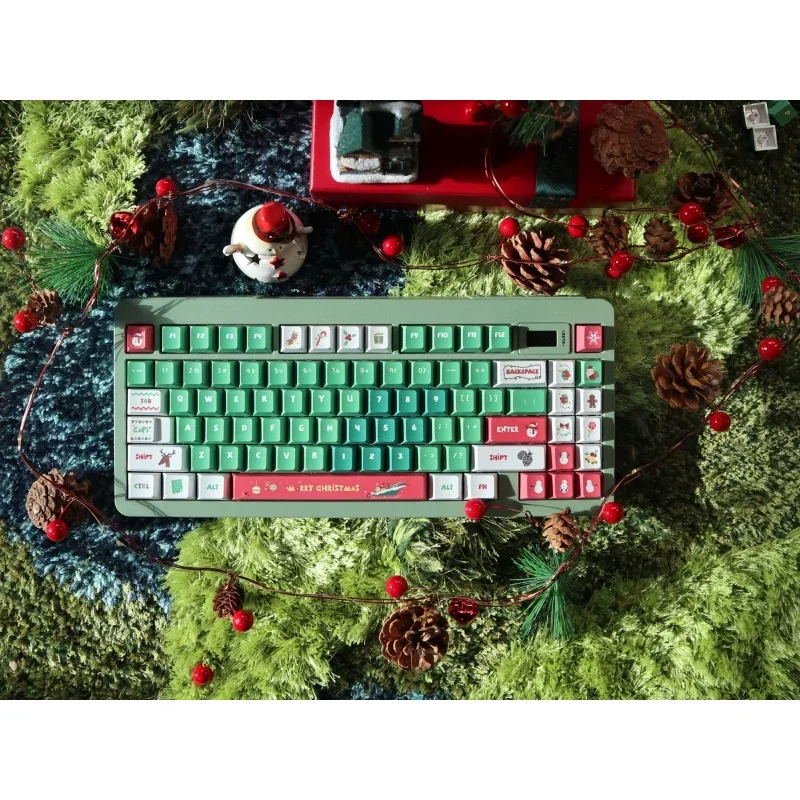 Geometric Cake Keycaps PBT Sublimation Mechanical Keyboard Personality Original Factory Height, Christmas Theme 140 Keys Full Se