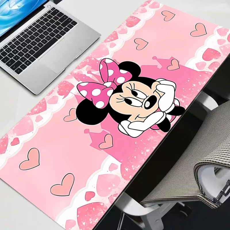 Gaming mouse pad mickey e minnie kawaii grande anime computador gamer mesa mouse tapete para cs go escritório portátil kawaii mousepad