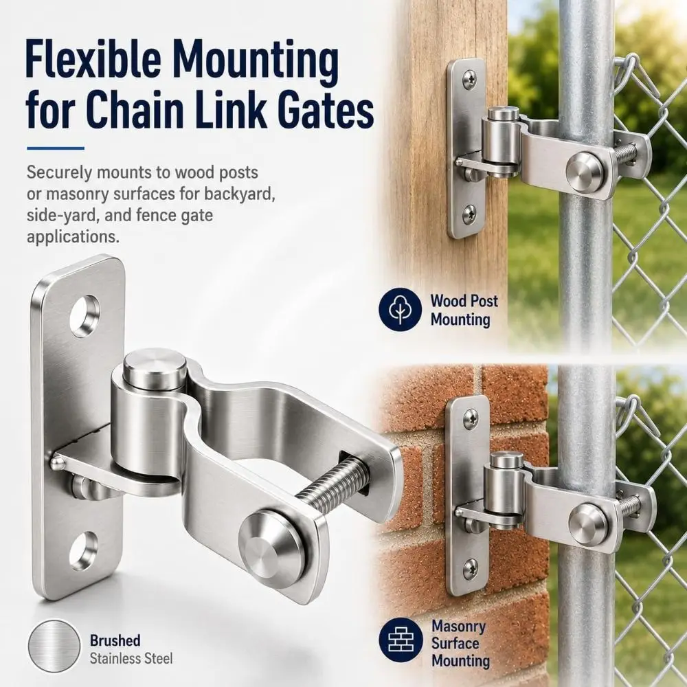 1pair Heavy Duty Rust-proof Chain Link Gate Hinge Sturdy Galvanized Steel Fence Hinge Universal Gate Hinges Farm Gate
