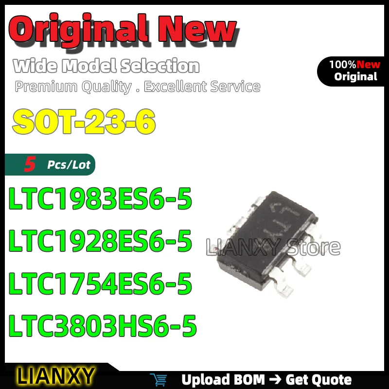 5pcs SOT-23-6 LTC1983ES6-5 LTC1928ES6-5 LTC1754ES6-5 LTC3803HS6-5 Charge Pump New Original