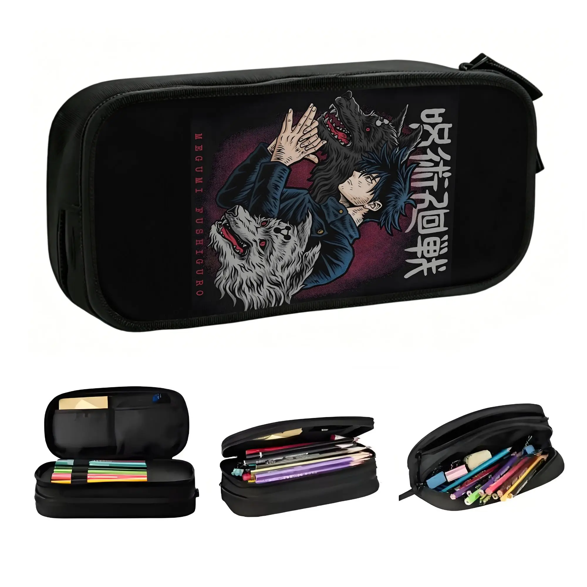 Jujutsu Kaisen Megumi Fushiguro  Korean Pencil Case Girls Boys Big Capacity Anime Japane Manga  Pencil Box Students Stationery