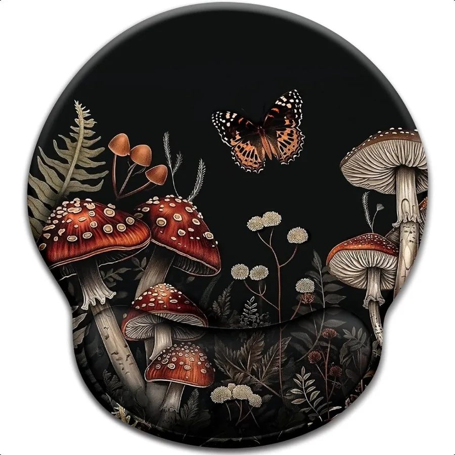 

Mushroom Mouse Pad with Wrist Rest Ergonomic Mouse Pad Wrist port with NonSlip Pain Relief PU Base Funny Gaming Computer Mousep
