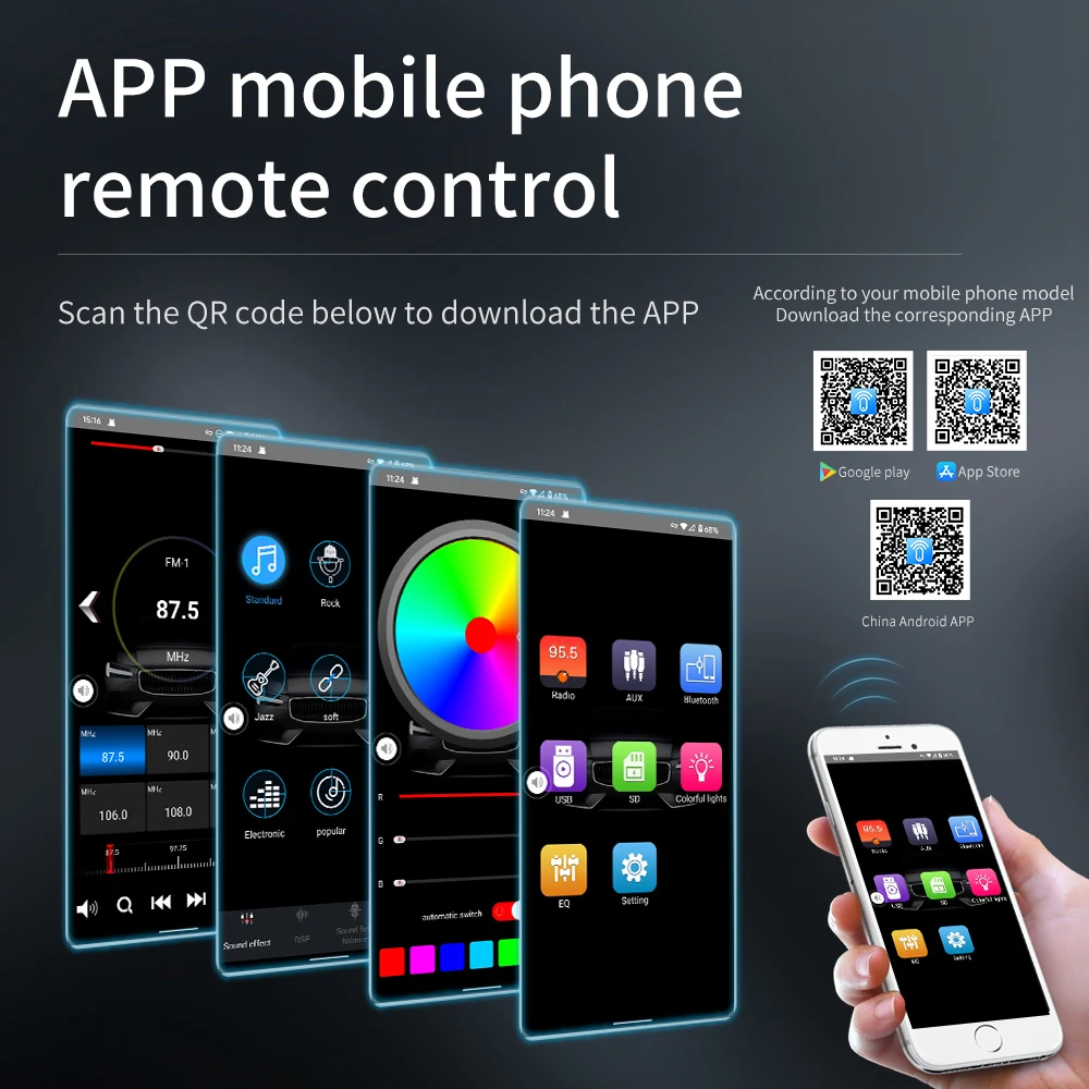 Rimoody Universal 1DIN مشغل MP3 للسيارة بلوتوث عالي الجودة FM USB TF راديو السيارة مساعد الصوت APP الهاتف المحمول التحكم عن بعد