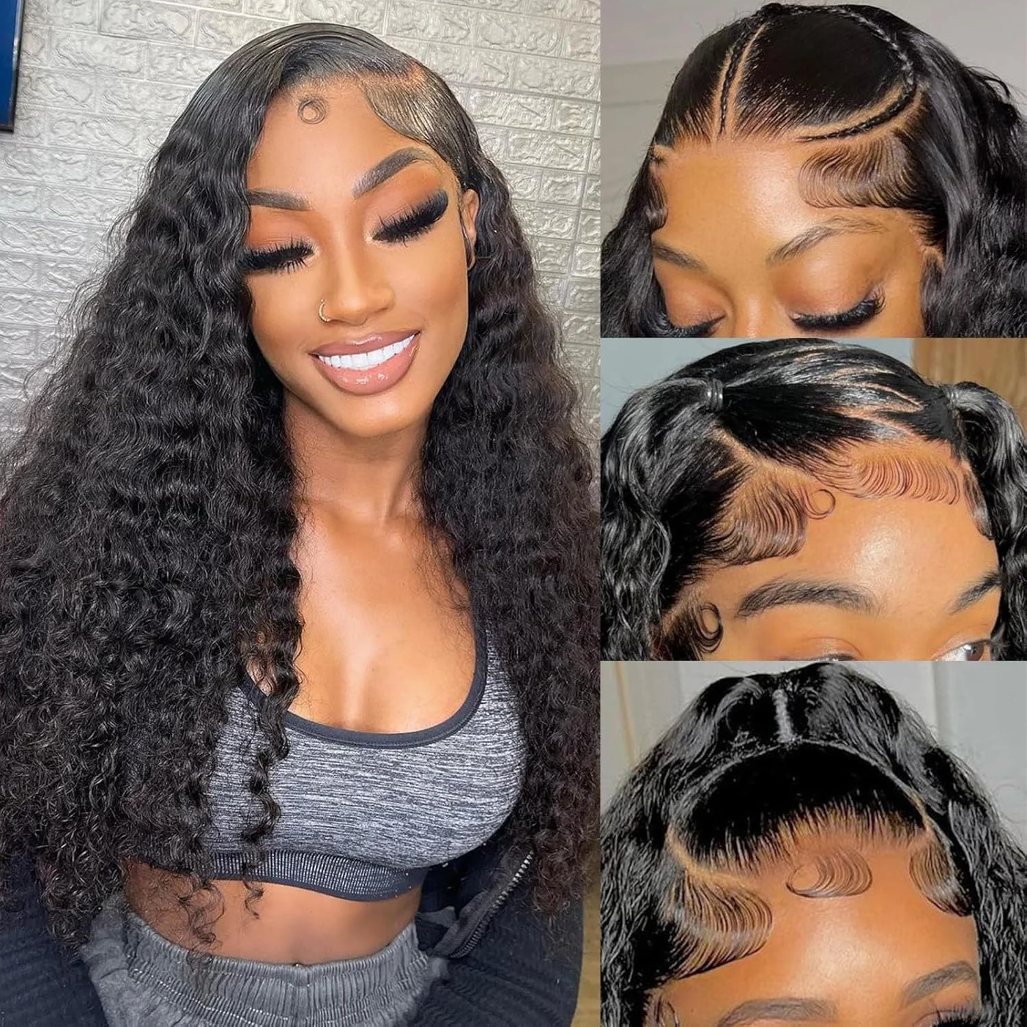 

HD Прозрачный парик из натуральных волос на кружеве Парик с глубокими волнами 7x6 Парики с закрытием шнурка Парик из человеческих волос Remy 13x4 13x6 360 Фронтальные парики