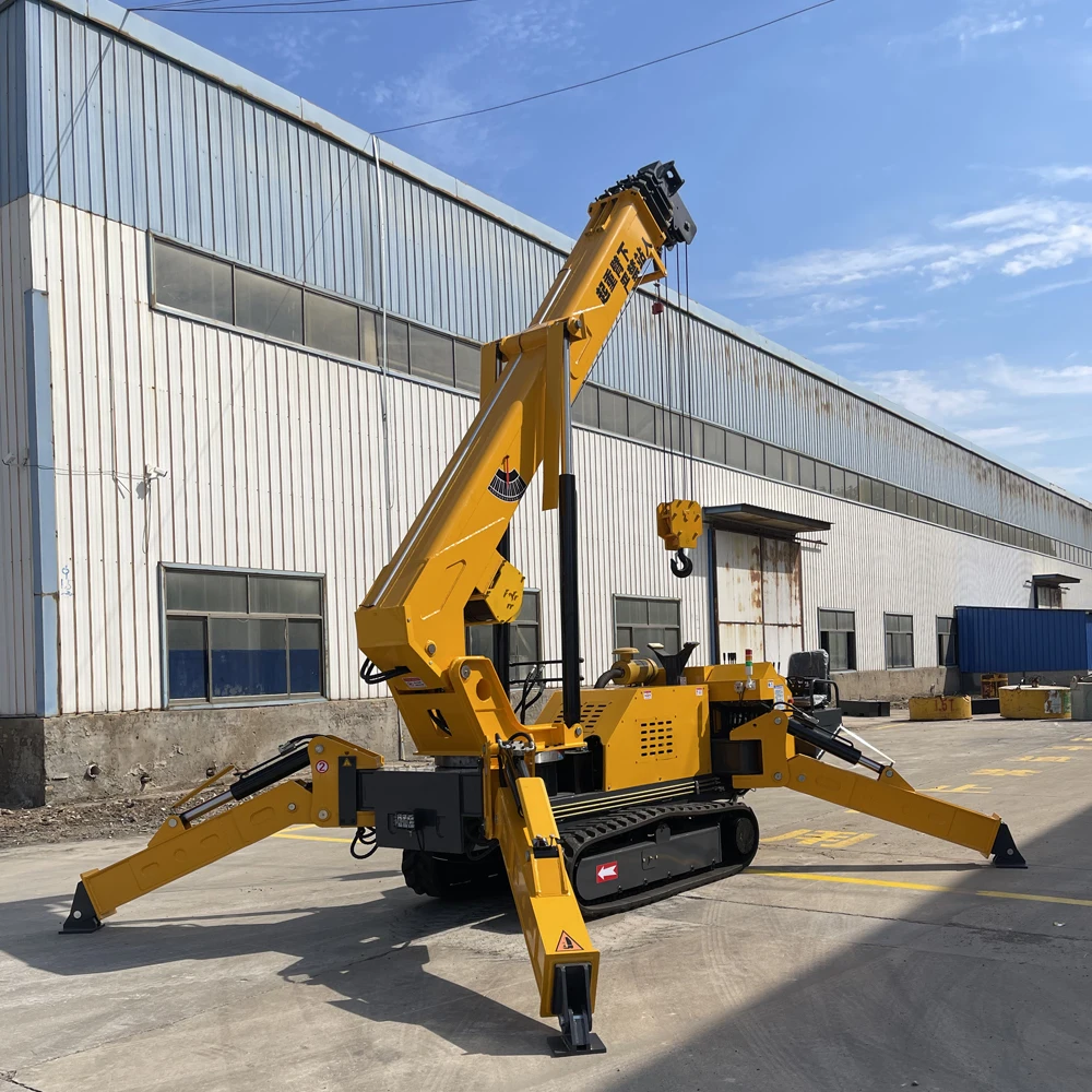 Achieving Precise Positioning 1/2/3/5/6Ton Mini Crawler Spider Crane with Micro Steering and Dual Speed Hoist