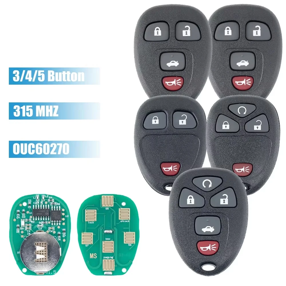 

Remote Control Car Key 315/433Mhz OUC60270 Fob Entry For Buick For Chevrolet Tahoe Traverse GMC Yukon 2007 - 2013