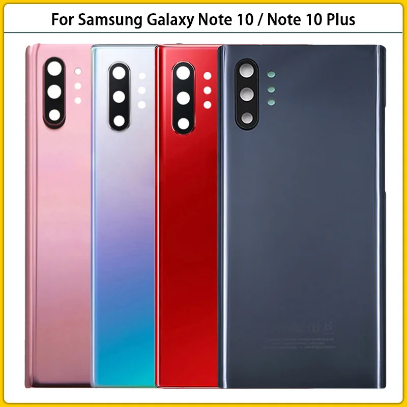 

10 шт. для Samsung Galaxy Note10 N970F Note 10 Plus N975F задняя крышка аккумулятора 3D стеклянная панель Задняя Дверь Корпус объектив камеры