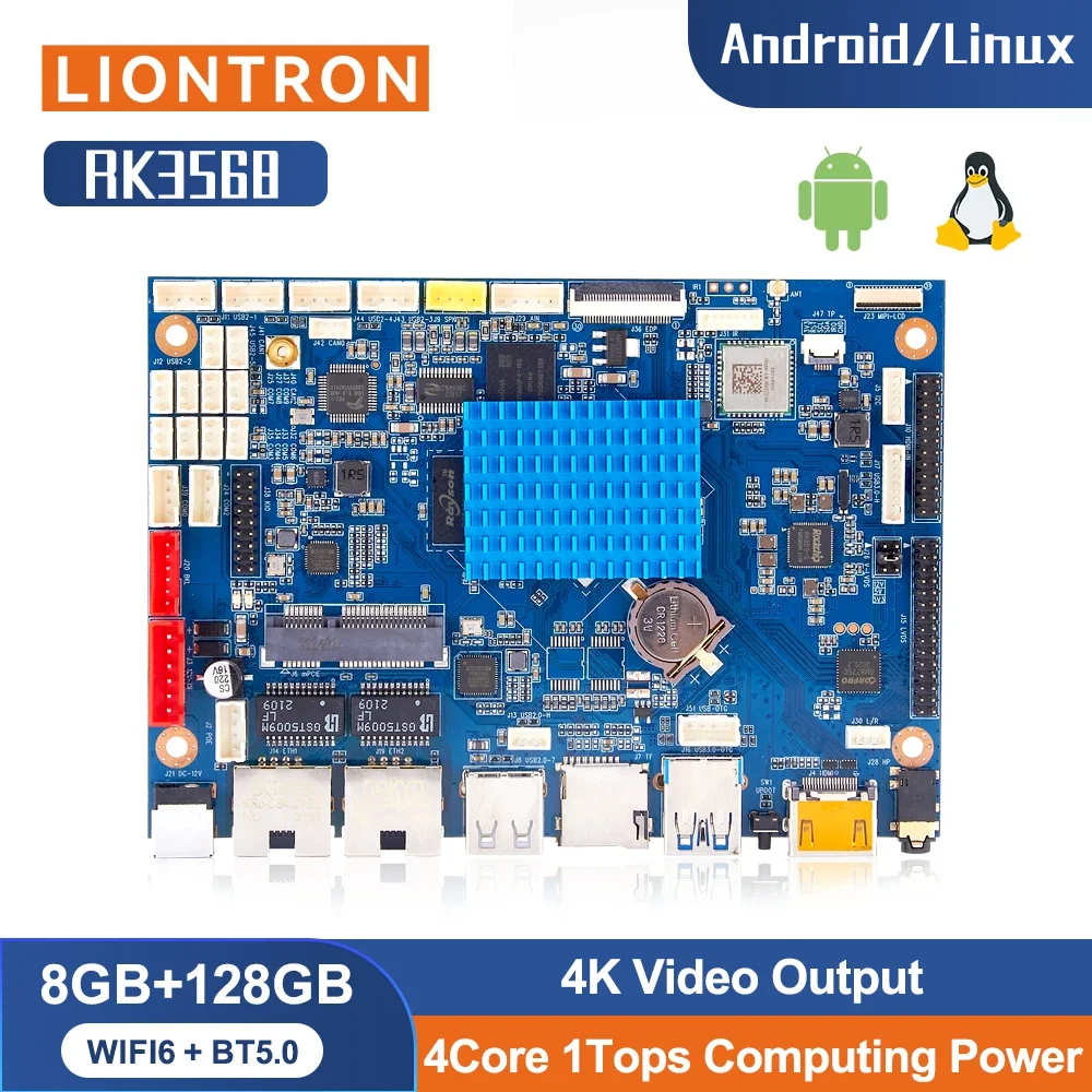 

Liontron development mainboard motherboard rk3568 Debian 10 android 11 RS485/232 HDMI-in 4G lTE circuit board linux Edge Smart