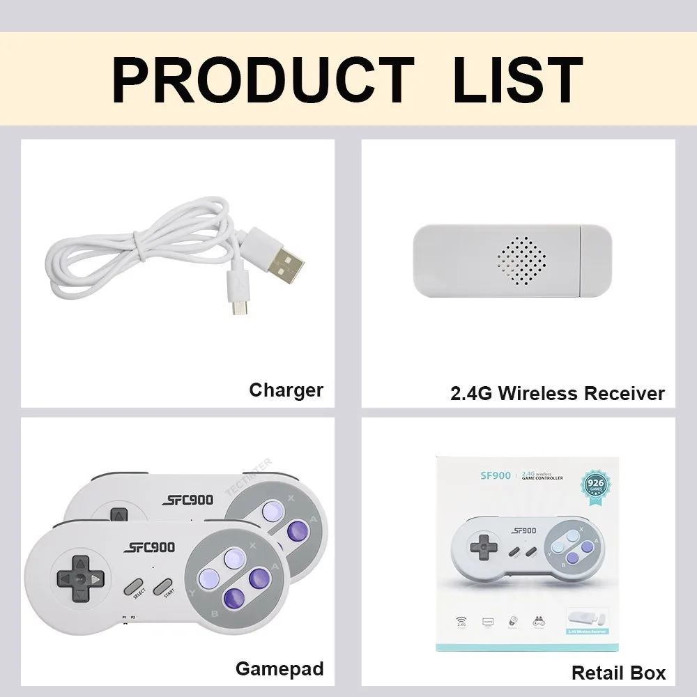 SF900 Retro Video Game Console Hd TV Game Stick Wireless Controller Built in 5200 Games For SNES/NES Handheld Game Player