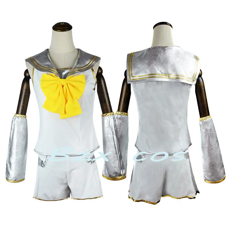 PU Rin Len Cosplay Uniform Anime Costume Top Skirts Shorts Tie Suit Halloween Cosplay Complete Women Men