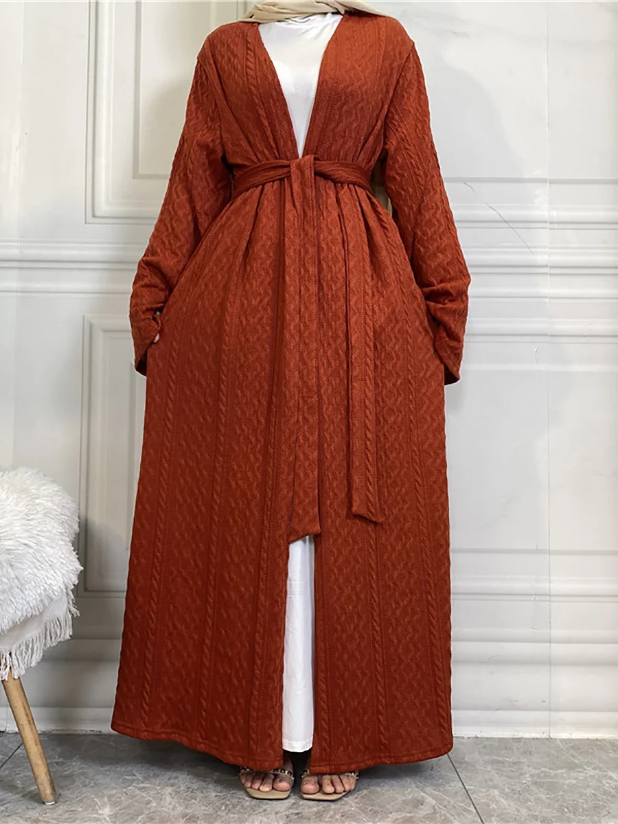 Modest Abaya Ramadan Autumn Winter Sweater Coat Muslim For Women Kimono Kaftan Turkey Islamic Clothing Caftan Marocain Robe